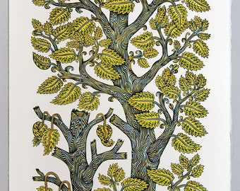 BRANCHING Woodcut Print, Woodblock Print by Tugboat Printshop | Valerie Lueth