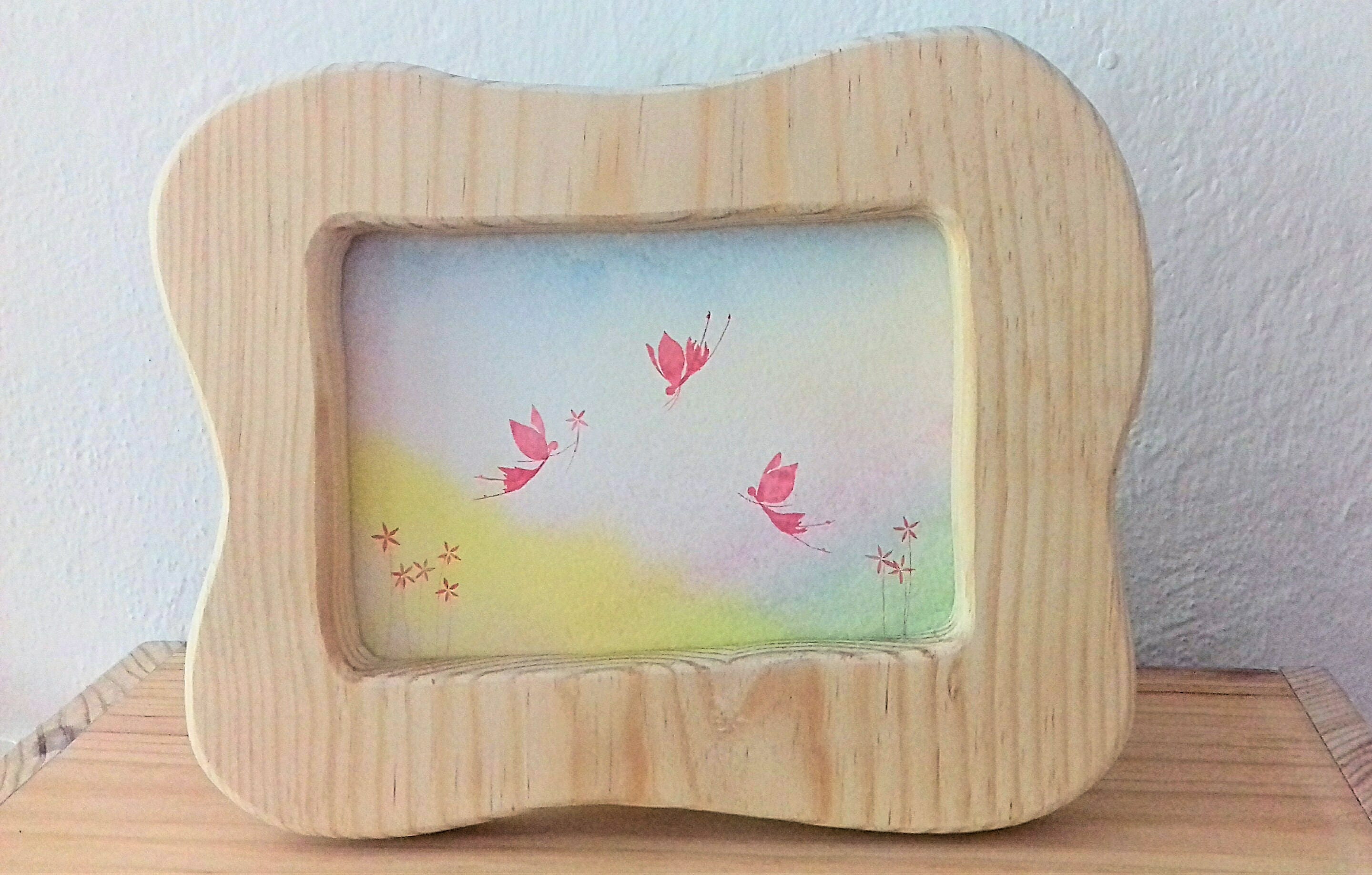 Wooden reversible postcard frame / Waldorf wooden postcard
