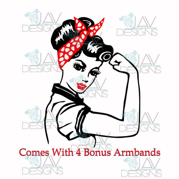 Download Rosie the Riveter SVG BONUS 4 svg Armbands and Extra