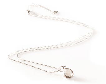 Silver Topaz Gemstone Necklace
