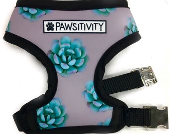 Pawsitivity Reversible Dog Harness - Succulent & White Marble