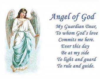Angel of God Prayer 11x14 Polka Dot Print Mixed Font