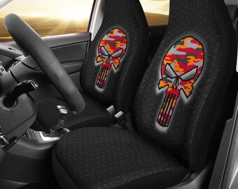 Tampa Bay Buccaneers/Punisher/Camo/Car/Micro Fiber/Seat Covers/NFL/Tampa Bay/Buccaneers/Football/Skulls/Gifts/Mens/Ladies