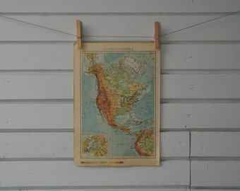 1952 Vintage North America Map