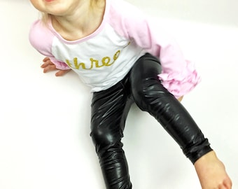 Faux Leather Leggings Toddler - Faux Leather - Faux Leather Leggings Baby - Toddler Girl Faux Leather Leggings