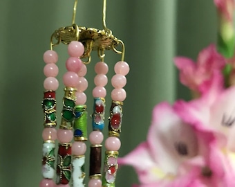 Pink Beaded Wind Chime for Fairy Gardens