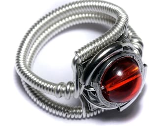 Steampunk Jewelry - Ring - Red