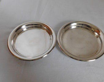 Christofle 2 1862/1935 Silver bottle coasters