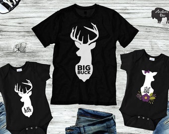 Father Son Daughter Dad shirt | Buck hunting deer daddy and me matching t shirt | family shirts | fathers day gifts for him | gift for dad