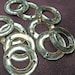Mirrored Glass Sew On Ring Doughnut Trim 15 mm 5/8" Circle (Lot of 50) Vintage Clear Crystal Bead Foil Flat Back jc 15soring MORE AVAILABLE