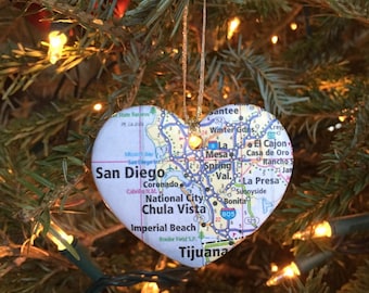 San Diego Map Ornament