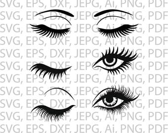 T-shirt svg, Eyelashes SVG File, Makeup SVG File, eye svg, woman svg, eyebrow svg, jumper svg, eyelashes cut files, dxf, png, eps, jepg, pdf