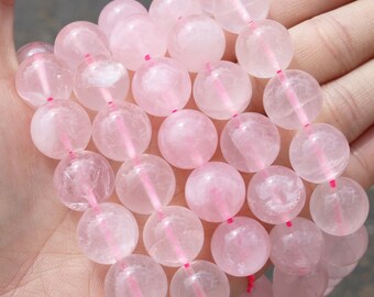 14mm Rose Quartz, A Quality, Gemstones beads, natural undyed, full strand, 16 inches, approx.28 beads.