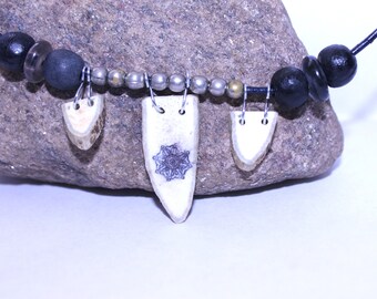 Naturally shed deer antler necklace