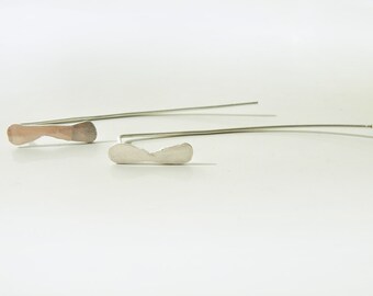 Sterling Silver Minimalist Earrings Bars Earrings Modern Jewelry by SteamyLab