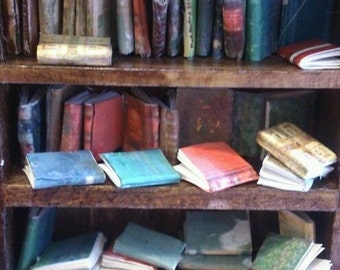 Dolls house miniature books, vintage style job lot of 40 books Library Fillers 1/12th -1/16th