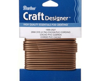 PVC Cording - Cocoa Brown - 2mm - 3 yards – 1999-2527