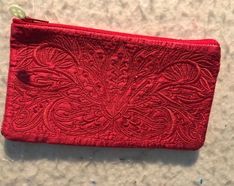 Embroidered Wallet or Cosmetic Bag