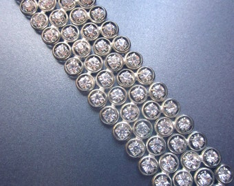 Paste Rhinestone Vintage Cuff Bracelet Wedding Jewelry Something Old
