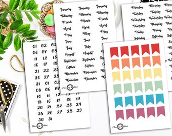 Monthly Planner Stickers, Planner Stickers Kit, Planner Stickers Set, Planner Stickers, Bullet Journal Stickers