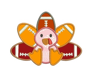 SALE!! Football Turkey Applique Design Machine Applique Embroidery Designs 7 Size - INSTANT DOWNLOAD