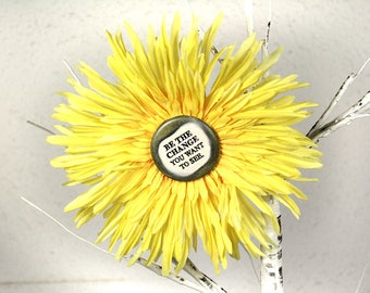 Be the Change Flower Hair Clip in Orange