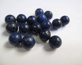 10 pearls lapiz lazuli 6mm (16 G)