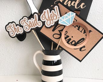 rose gold photo booth props | rose gold bridal shower | rose gold wedding | photo booth | selfie station | rose | gold | party decor | props