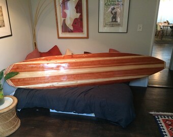 9' Hollow Wooden Surfboard | Redwood & Pine
