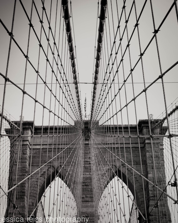 Black and white brooklyn bridge art print nyc new york city Black and white brooklyn bridge art print nyc new york city