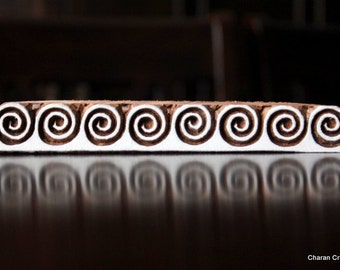 Indian Wood Stamp, Textile stamp, Pottery stamp, Block Stamp - Swirl Border