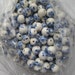20 x Hand Printed Round Blue Porcelain Ceramic Beads 12mm Japanese/ Oriental / Floral Style - UK Seller P8