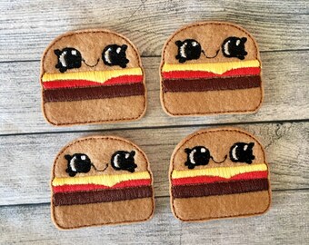 4 kawaii cheese burger felies 1.75"