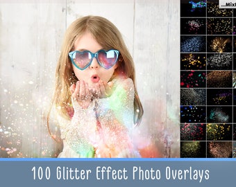 Glitter Effect Photo Overlays, Blowing Glitter Photoshop Overlays, Confetti Photo layer, fairy dust effect, glitter overlay, bokeh overlay
