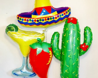 FIESTA SET, Cactus Balloon, Pepper Balloon, Sombrero Balloon, Taco Bar, Fiesta Decoration, FIestas, Fiesta Theme, Fiesta Party, Taco Party