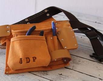 Tool Belt - Monogramed Tool Belt - Perfect Wedding Gift - Batchler Party Gift - Groomsmen Gift - Fathers Day Gift-