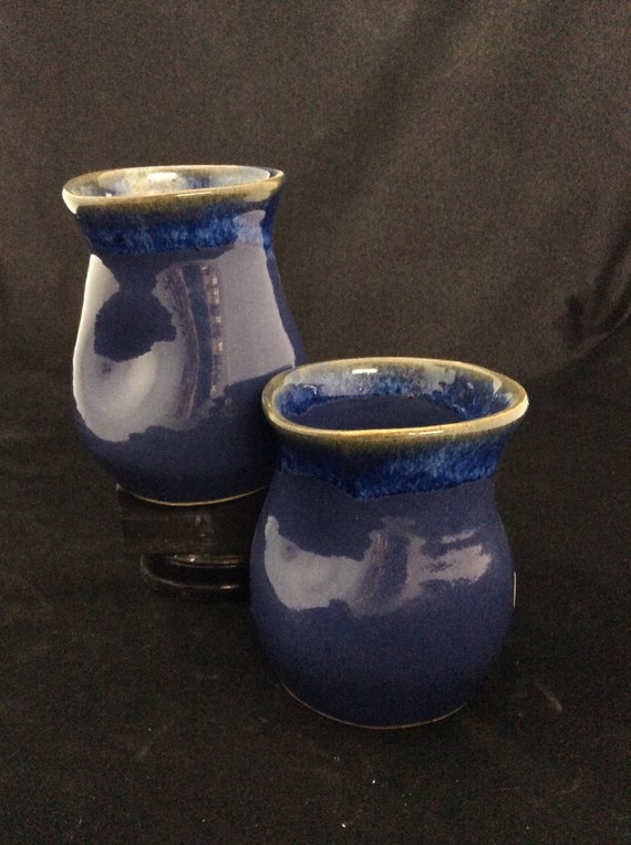 Large Thumblers/ handmade/ Deep sea blue Glaze