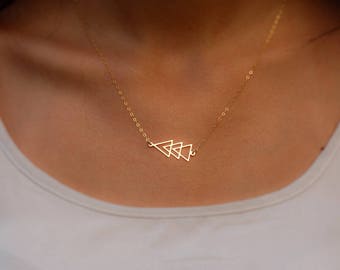 Geometric Triangle Necklace, Gold filled, Dainty Necklace, Gift ideas for her, Triangle Necklace, Gold Triangle Necklace, Gold Necklace