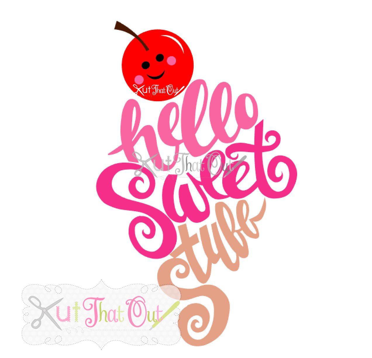 Download EXCLUSIVE Hello Sweet Stuff Ice Cream Cone SVG and DXF File