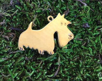 Gold Scottie Dog Charm, 19mm, 1.25", 1PC