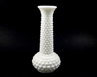 Vintage Hobnail Milk Glass Bud Vase by Brody