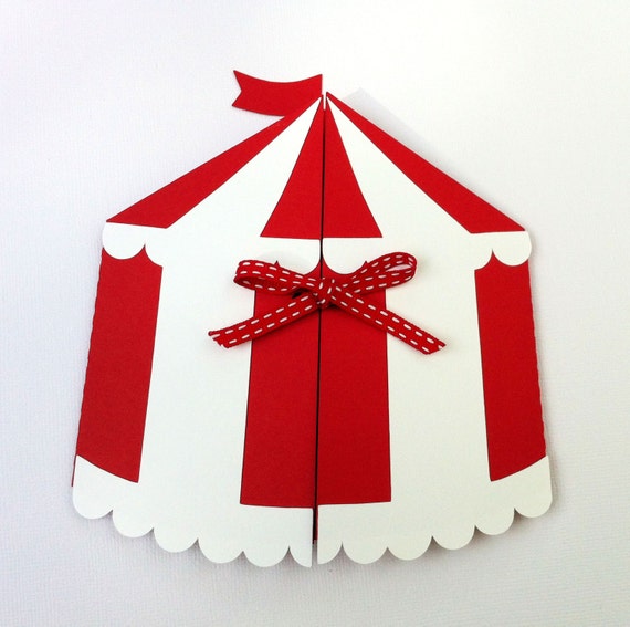 Circus Tent invitation folder. Circus carnival or side-show