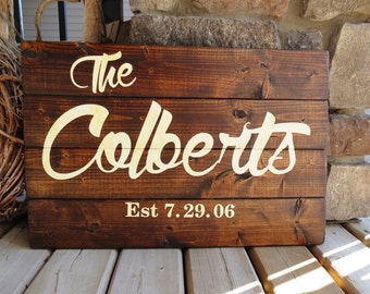 Your Family Name Customized Wood Sign - Established Date Sign, Rustic, Distressed, Country, Farmhouse, Shabby, Wood Plank, Fun Font