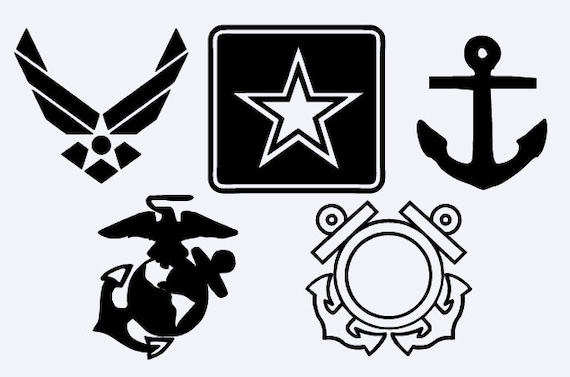 Items similar to Mini Military Branch Decals- 3 pack- 1.5 inch decals ...