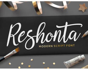Reshonta Fonts Digital font Swirly Font Script Font Digital download swash font Handwritten font calligraphy font wedding font Cricut font