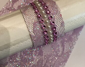 Pruple Napkin Ring - Napking Ring - Delicated Napkin Ring - 16th Purple Napking Ring - Set of 6