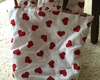 Reversible Reusable Heart Tote