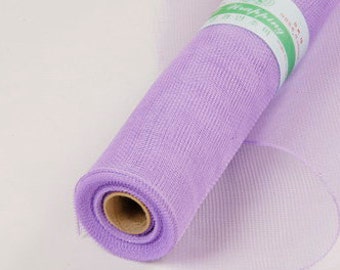 Lavender Floral Mesh Wraps 21in x 10yd Poly Mesh Roll, Gift Basket Wrap, Lavender Mesh Wrap, Lavender Flower Wrap, Gift Basket Mesh