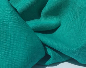 60" Turquoise Teal Green Rayon Linen Blend Light & Medium Weight Woven Fabric By the Yard