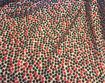 KNIT Remix Red by Robert Kaufman. Fabric by the Yard. Red and Black Scattered Dots